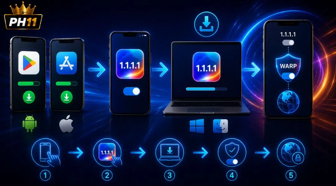 PH11 guide on downloading the 1.1.1.1 app to your device