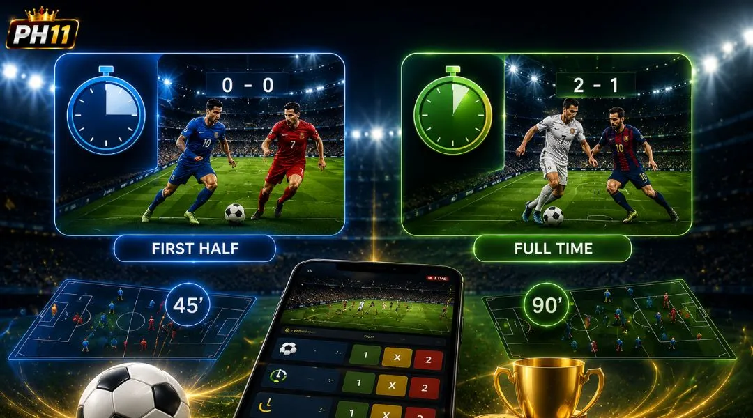 Soccer Betting PH11 odds are categorized by half